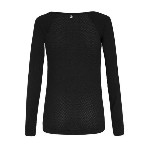Lorna Jane Seamless Ignite Mesh Paneled Long Sleeve Top in Black Size Medium - Picture 7 of 7